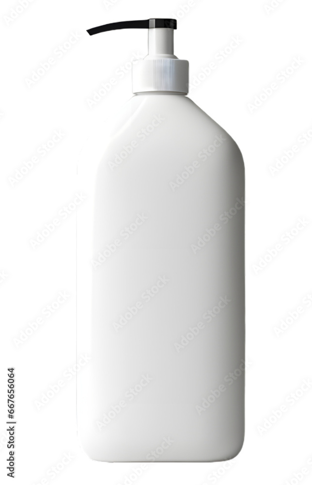 White empty cosmetic bottle mock up  isolated on transparent background