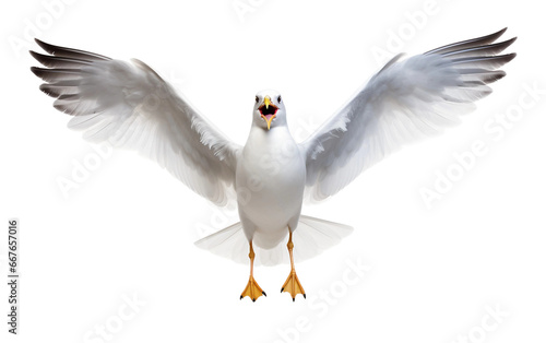 Coastal Seagull Elegance on Transparent background