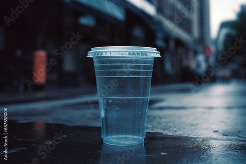A plastic cup. Generative AI