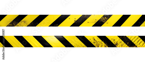 Yellow and black barricade tape photo