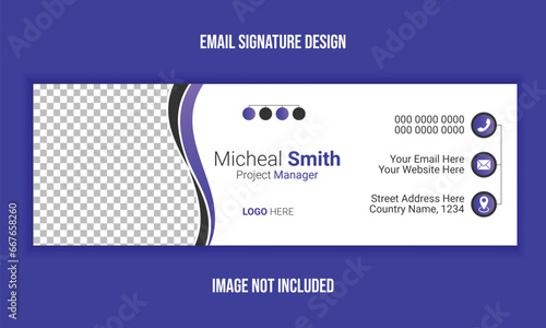 Modern and minimalist email signature or email footer template