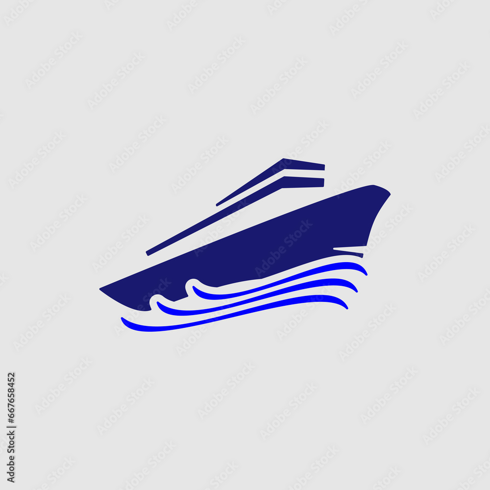 Boat with wave elements logo icon set. Ship logo design template vector. Boat with wave elements logo icon set. Ship logo design template vector.