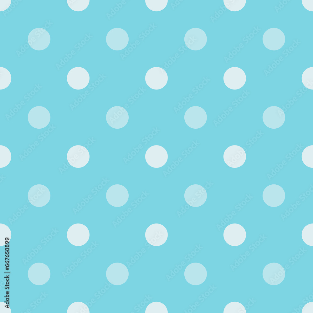 White Polka Dots Pattern Repeat on blue Background