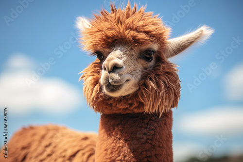 Close up portrait of an alpaca