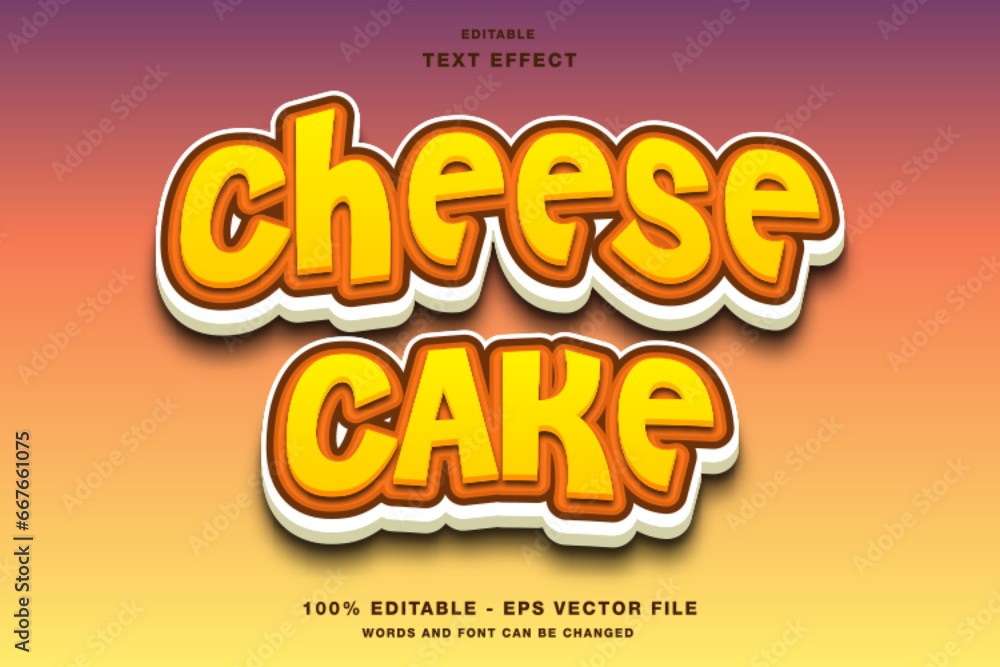 Obraz premium cheese cake text style effect template editable