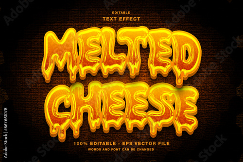 Melted Cheese text style effect template editable
