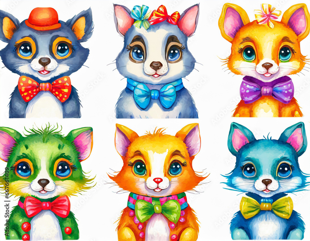Fototapeta premium set of funny animals