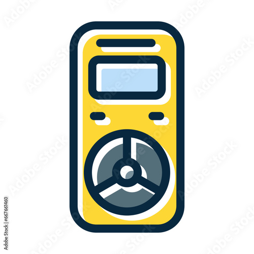 Dosimeter Vector Thick Line Filled Dark Colors