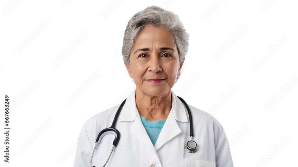 Portrait of a senior Mexican female doctor