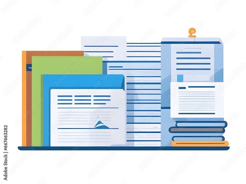 illustraion of folder with documents illustraion of folder with documents