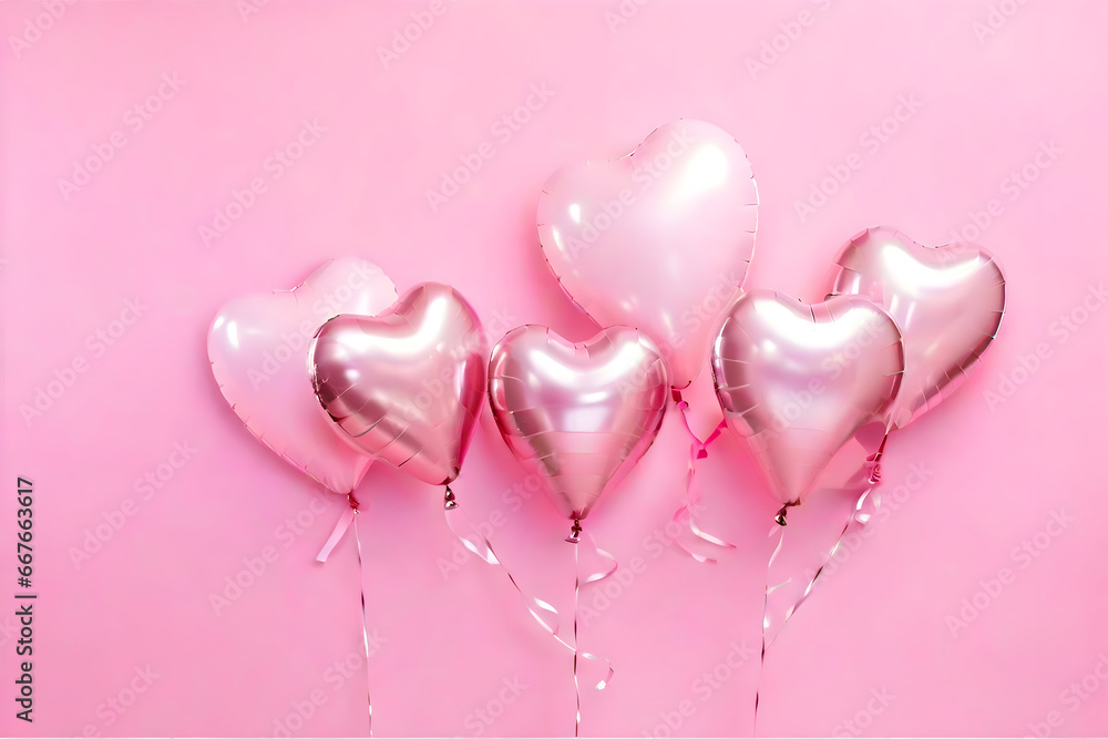 pink heart shaped balloons valentines, celebration