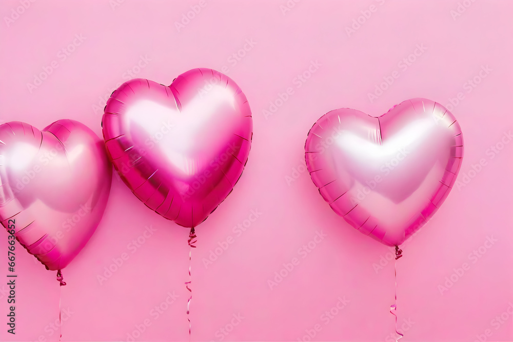 pink heart shaped balloons, valentine's day, celebration, holiday, birthday, party