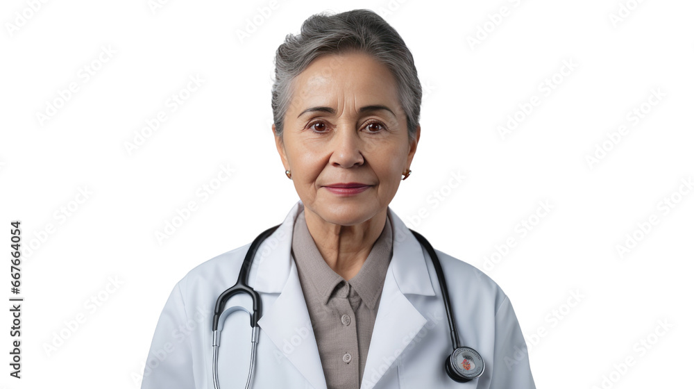 Portrait of a senior Mexican female doctor Portrait of a senior Mexican female doctor