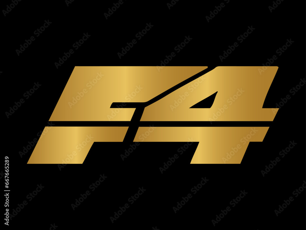 Vetor De F4 Logo 4 Logo 4 By 4 Icon f4 Design f4 Number And Alphabets vetor-de-f4-logo-4-logo-4-by-4-icon-f4-design-f4-number-and-alphabets