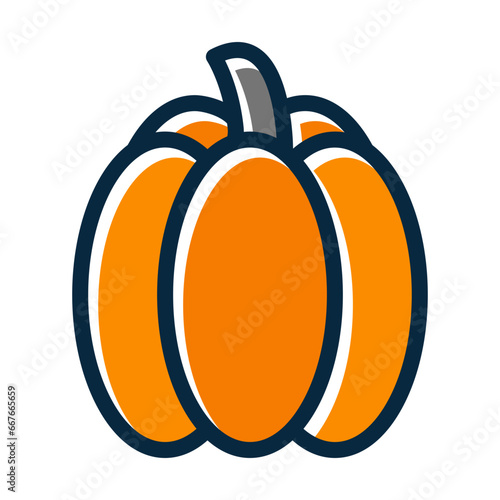 Capsicum Vector Thick Line Filled Dark Colors