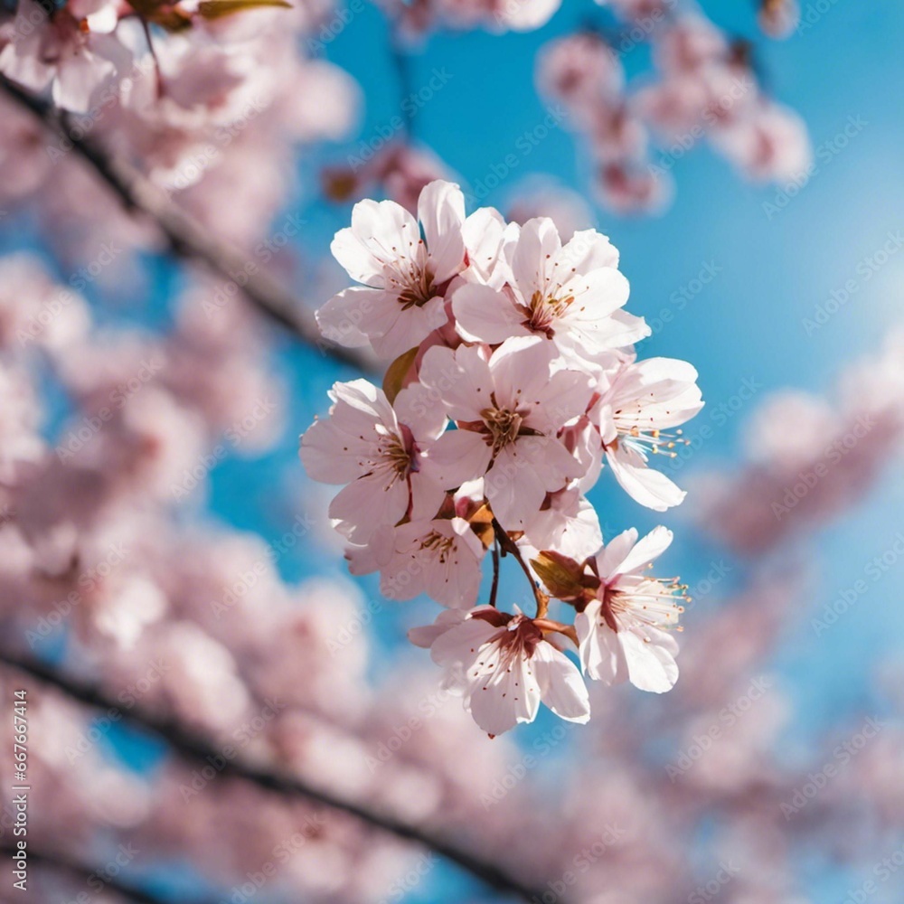 there is some pretty pink blossoms on the tree branch in the daytime