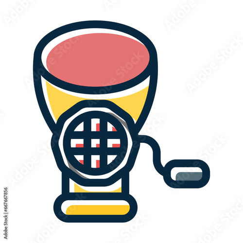 Mincer Vector Thick Line Filled Dark Colors