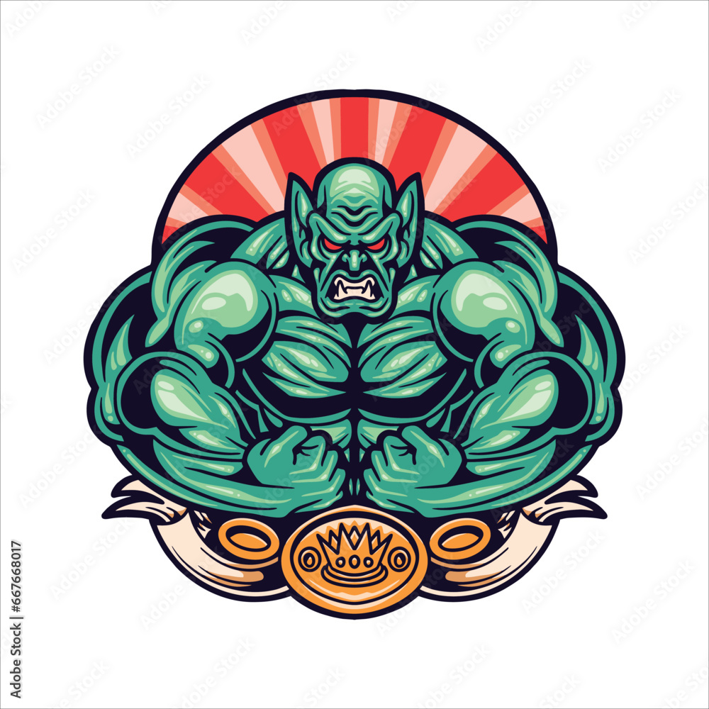 monster gym illustration vector design monster gym illustration vector design