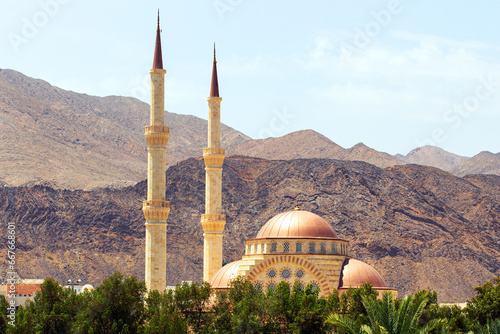 Said Bin Taimur Mosque at day in city of Muscat. Sultanate of Oman