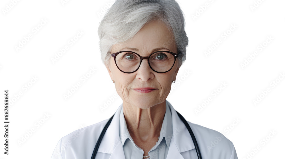 Portrait of a senior Caucasian female doctor Portrait of a senior Caucasian female doctor