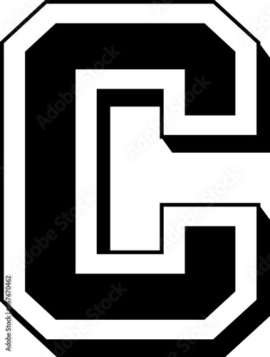 C letter of the alphabet College Alphabet Varsity American Football Alphabet Sports 