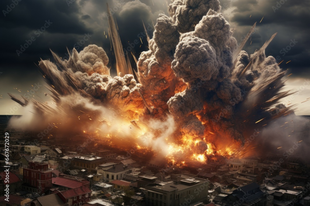 Fotografie Thought-provoking Earthquake globe explosion art