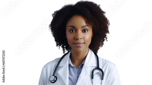 Portrait of a young African American female doctor