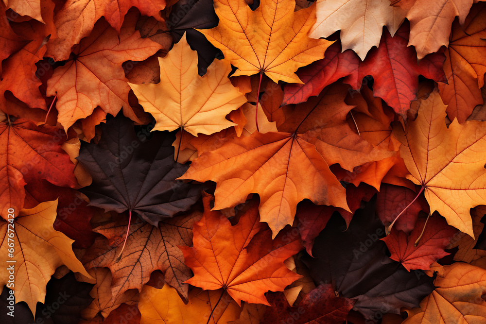 Color of autumn fall leaves on ground background. Color of autumn fall leaves on ground background.
