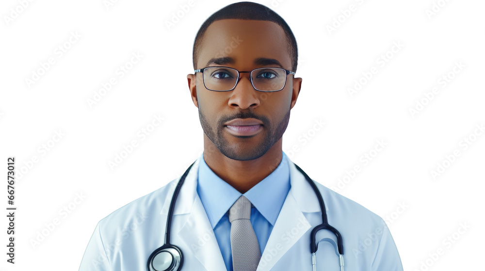 Portrait of a young African American male doctor