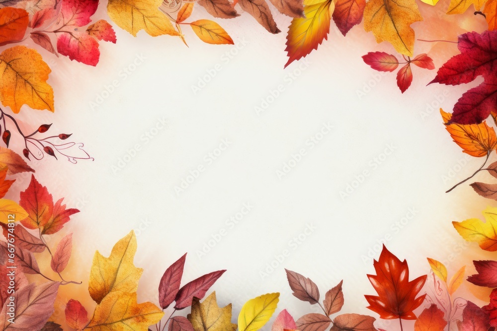 Vibrant frame autumn leaves forest. October season. Generate Ai Vibrant frame autumn leaves forest. October season. Generate Ai