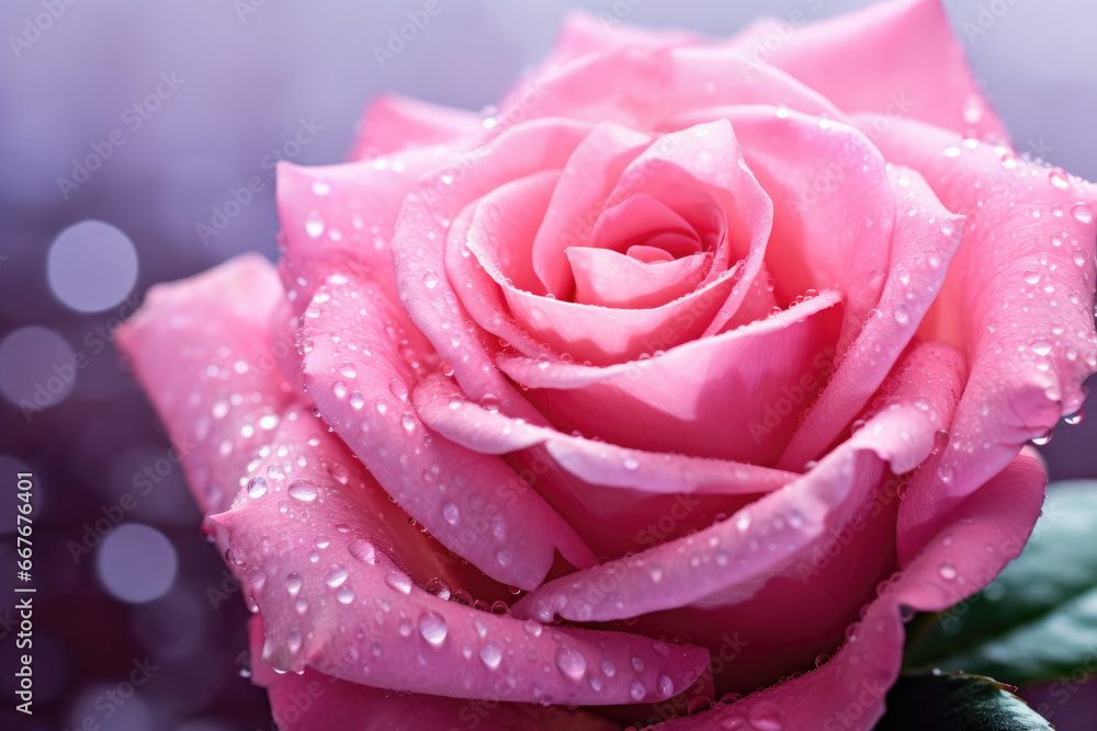 macro view of pink rose with water drops macro view of pink rose with water drops