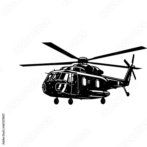 black hawk helicopter icon vector illustration.