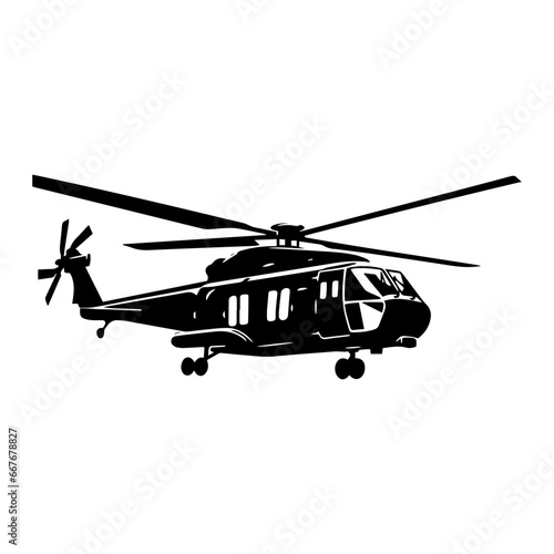 black hawk helicopter icon vector illustration.