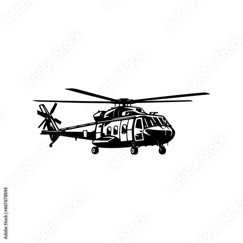 black hawk helicopter icon vector illustration.