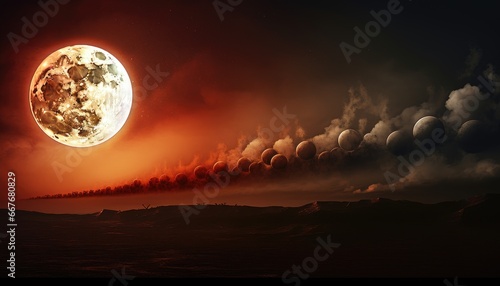 eclipse ,lunar new year ,epic scene  photo