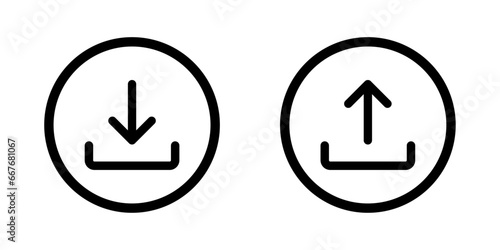 download and upload icon button symbol vector design