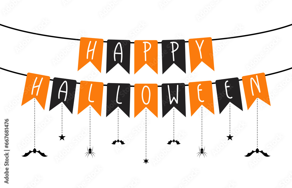 Obraz premium Halloween buntings. Halloween party fun garland.