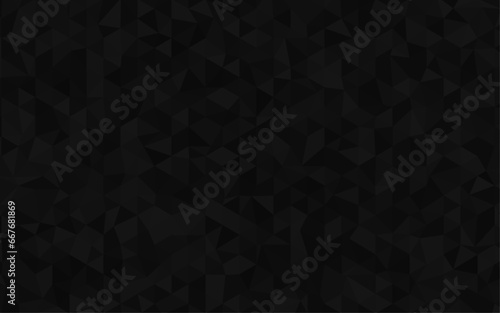 Black poly triangular abstract background. Dark black geometrical mosaic abstract seamless background.
