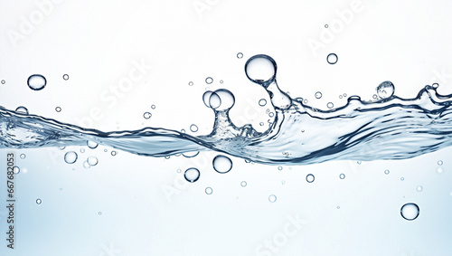 An isolated water splash against a white background showcases the beauty of pristine, clean water in exquisite splashes.