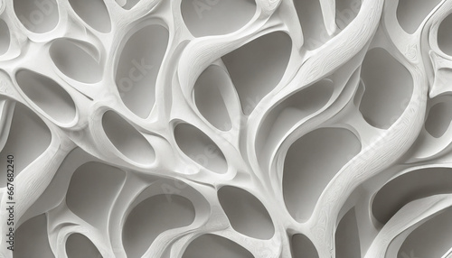 abstract 3d white background organic shapes seamless pattern texture