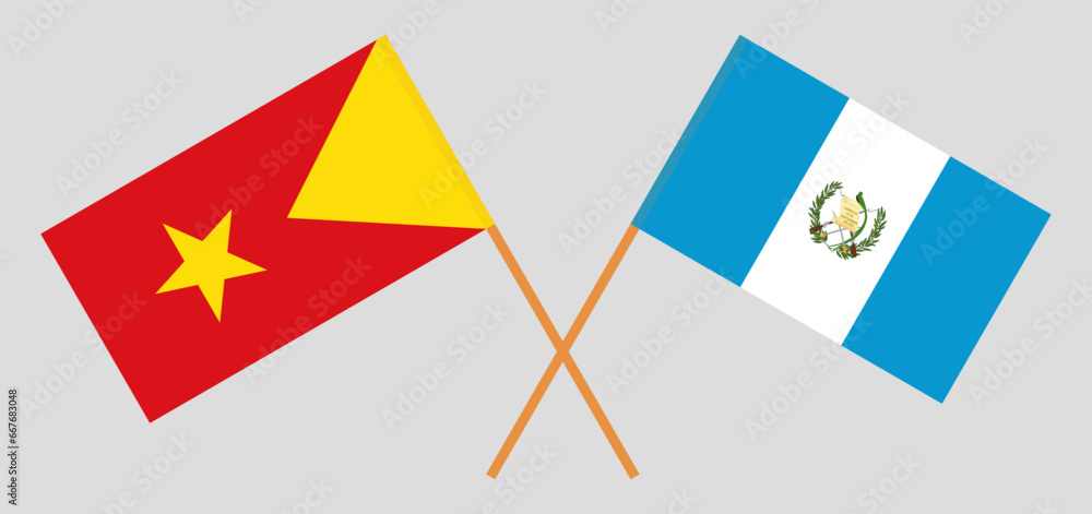 Crossed flags of Tigray and Guatemala. Official colors. Correct proportion Crossed flags of Tigray and Guatemala. Official colors. Correct proportion
