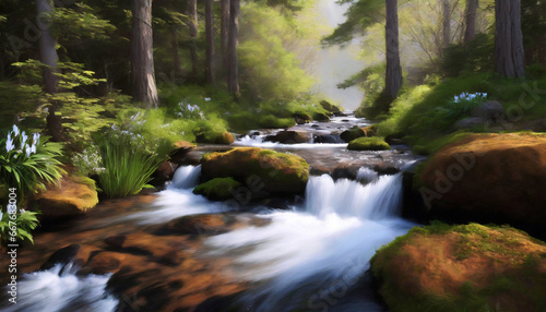stream in the forest generated ai