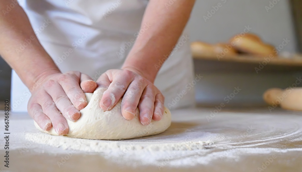 Artisanal Bread Making: Skilled Baker's Hands with Copyspace Artisanal Bread Making: Skilled Baker's Hands with Copyspace