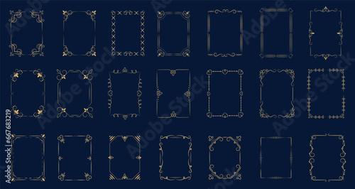 Ornamental label frames. decorative vintage frame and retro badge