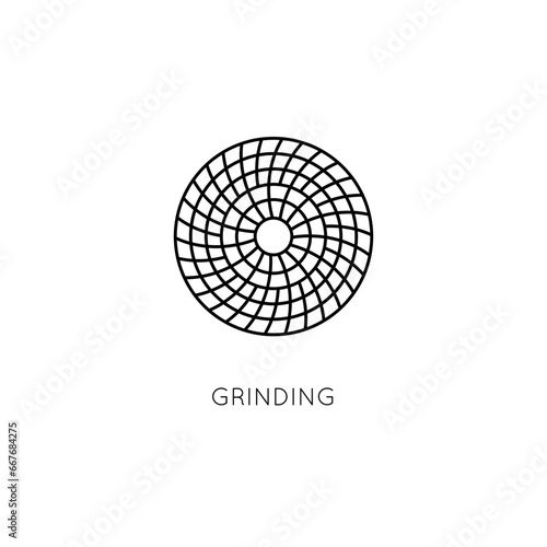 Diamond disc vector icon. Grinding disc for angle grinder.