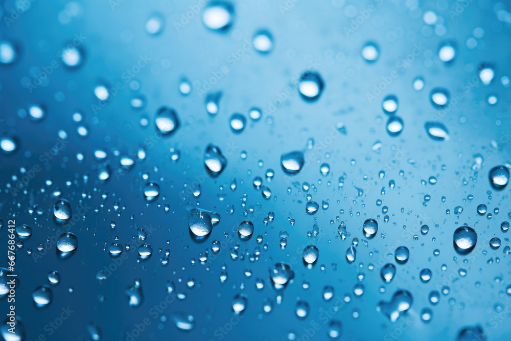 closeup of water drops on bathtub glass 