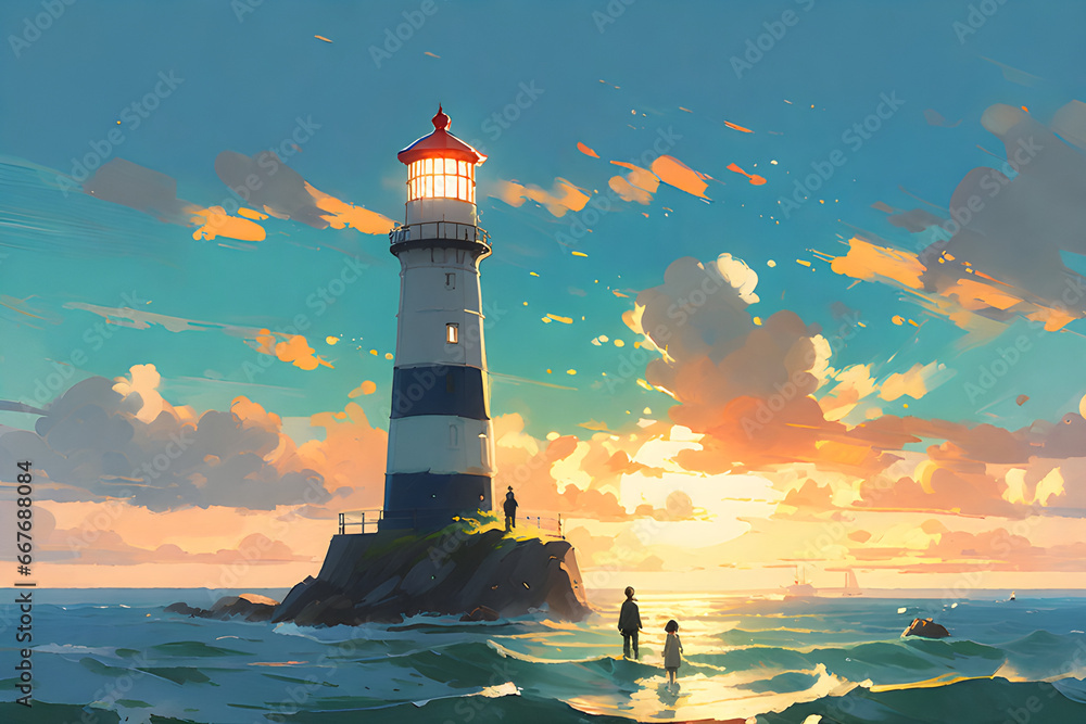 Draw me a lighthouse in the wide sea.
Generative AI