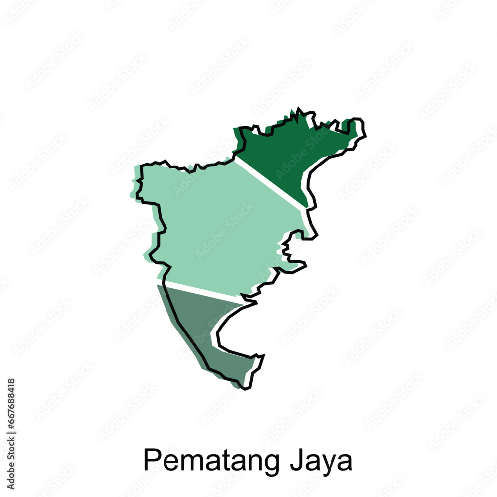 Map City of Pematang Jaya Province of North Sumatra Vector Design. Abstract, designs concept, logo design template