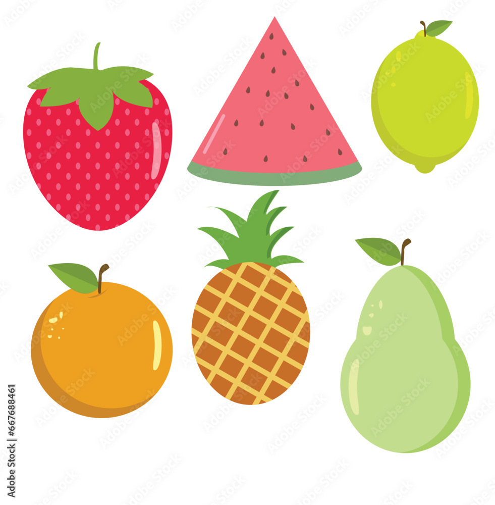 Verity Fruits Clipart Vector Set Verity Fruits Clipart Vector Set