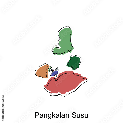 Map City of Pangkalan Susu Province of North Sumatra Vector Design. Abstract, designs concept, logo design template photo